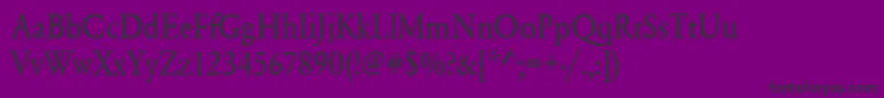 Fonte Urwgaramondtextnar – fontes pretas em um fundo violeta