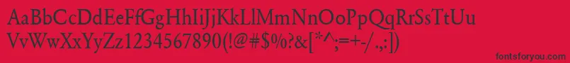 Urwgaramondtextnar Font – Black Fonts on Red Background