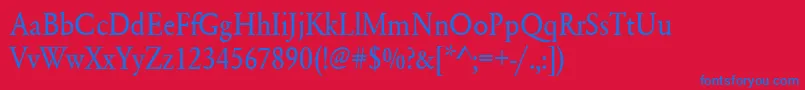 フォントUrwgaramondtextnar – 赤い背景に青い文字