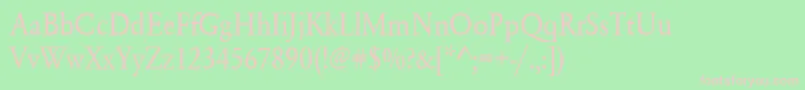 Urwgaramondtextnar Font – Pink Fonts on Green Background