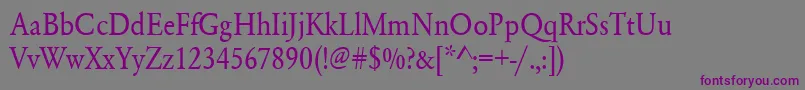 Urwgaramondtextnar Font – Purple Fonts on Gray Background