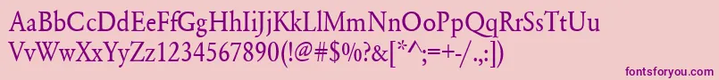 Urwgaramondtextnar Font – Purple Fonts on Pink Background
