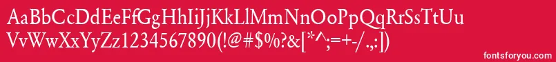 Urwgaramondtextnar Font – White Fonts on Red Background