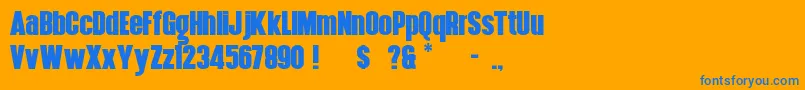 HennigarD Font – Blue Fonts on Orange Background