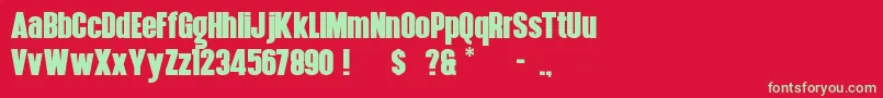 HennigarD Font – Green Fonts on Red Background