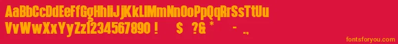 HennigarD Font – Orange Fonts on Red Background