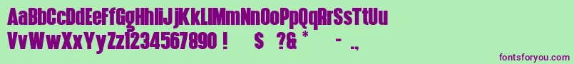 HennigarD Font – Purple Fonts on Green Background