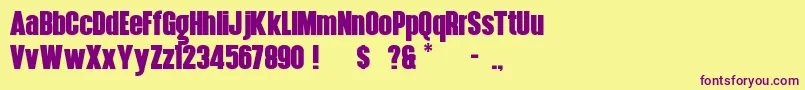 HennigarD Font – Purple Fonts on Yellow Background