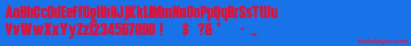 HennigarD Font – Red Fonts on Blue Background