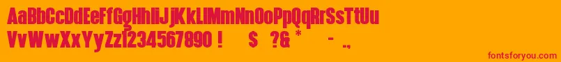 HennigarD Font – Red Fonts on Orange Background