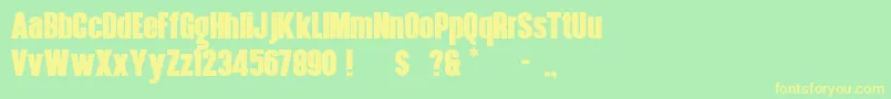 HennigarD Font – Yellow Fonts on Green Background
