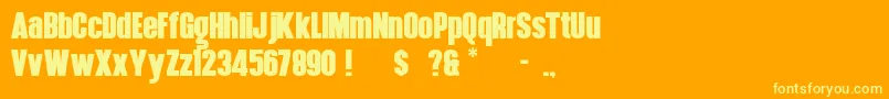 HennigarD Font – Yellow Fonts on Orange Background