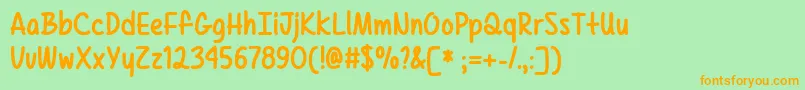 MfTexasSpring Font – Orange Fonts on Green Background