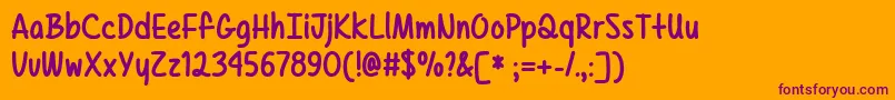 MfTexasSpring Font – Purple Fonts on Orange Background