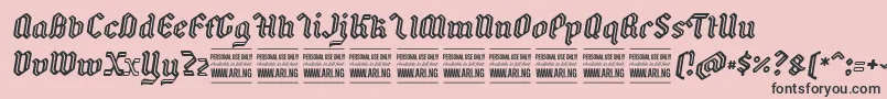 BackyarditalicPersonal Font – Black Fonts on Pink Background