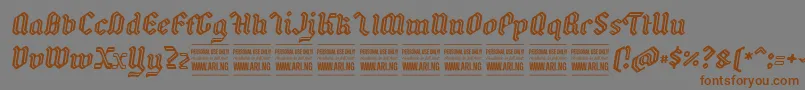 BackyarditalicPersonal Font – Brown Fonts on Gray Background