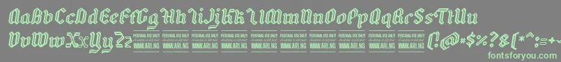 BackyarditalicPersonal Font – Green Fonts on Gray Background