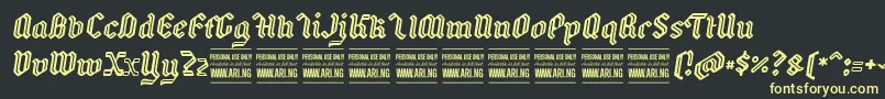 BackyarditalicPersonal Font – Yellow Fonts on Black Background