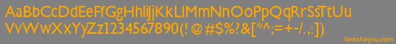 フォントSteepklill – オレンジの文字は灰色の背景にあります。