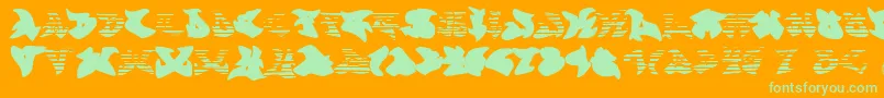 Graffonti.Gradient.Fill-Schriftart – Grüne Schriften auf orangefarbenem Hintergrund