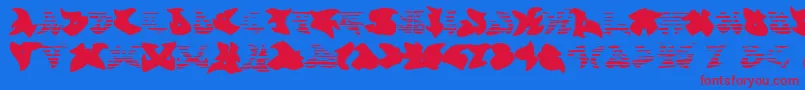 Graffonti.Gradient.Fill-Schriftart – Rote Schriften auf blauem Hintergrund