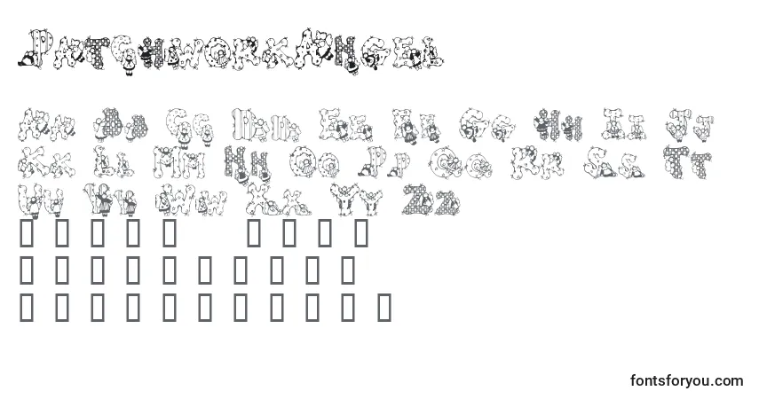 A fonte PatchworkAngel – alfabeto, números, caracteres especiais