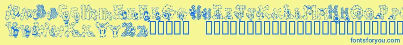 PatchworkAngel Font – Blue Fonts on Yellow Background