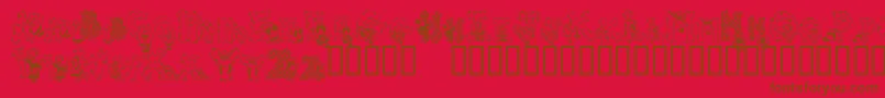 PatchworkAngel-Schriftart – Braune Schriften auf rotem Hintergrund