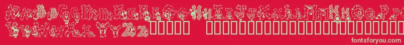 PatchworkAngel Font – Green Fonts on Red Background