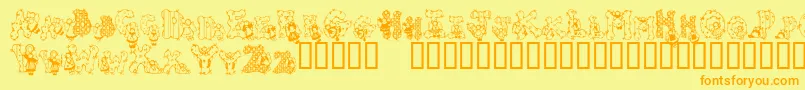 fuente PatchworkAngel – Fuentes Naranjas Sobre Fondo Amarillo