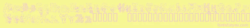 Police PatchworkAngel – polices roses sur fond jaune
