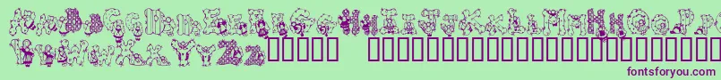 PatchworkAngel Font – Purple Fonts on Green Background