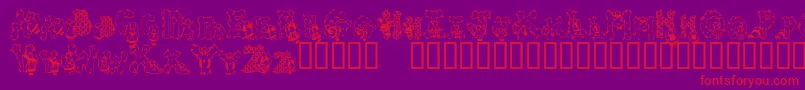 PatchworkAngel-fontti – punaiset fontit violetilla taustalla
