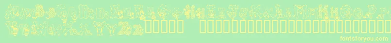 PatchworkAngel Font – Yellow Fonts on Green Background