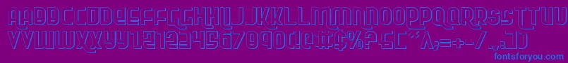 RokikierShadowExpanded Font – Blue Fonts on Purple Background