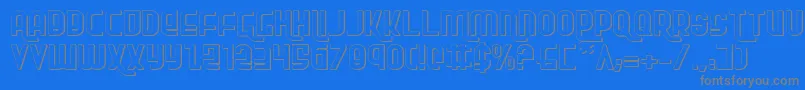 RokikierShadowExpanded Font – Gray Fonts on Blue Background