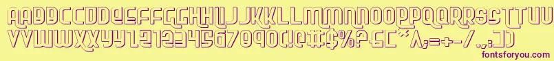 RokikierShadowExpanded Font – Purple Fonts on Yellow Background