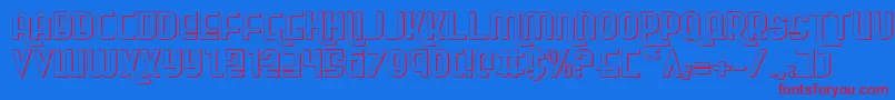 RokikierShadowExpanded Font – Red Fonts on Blue Background