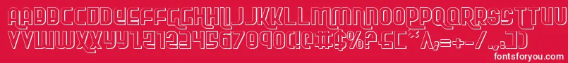 RokikierShadowExpanded Font – White Fonts on Red Background