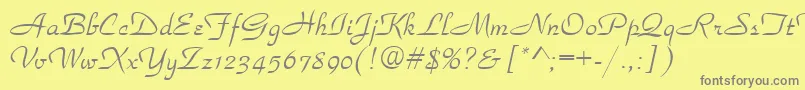 Parkaven-Schriftart – Graue Schriften auf gelbem Hintergrund