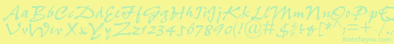 P700ScriptRegular Font – Green Fonts on Yellow Background