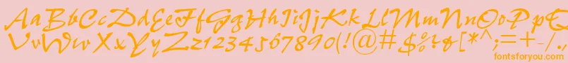 P700ScriptRegular Font – Orange Fonts on Pink Background