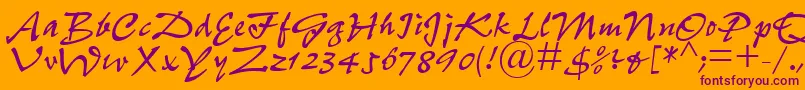 P700ScriptRegular Font – Purple Fonts on Orange Background