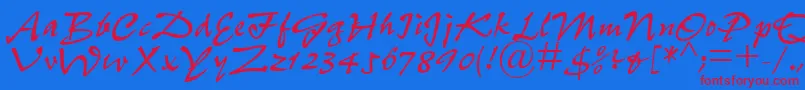 P700ScriptRegular Font – Red Fonts on Blue Background