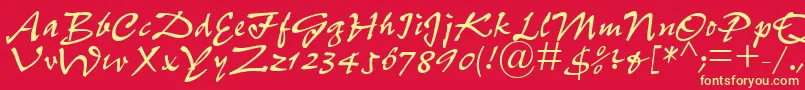 P700ScriptRegular Font – Yellow Fonts on Red Background