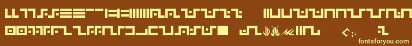 Narn-fontti – keltaiset fontit ruskealla taustalla