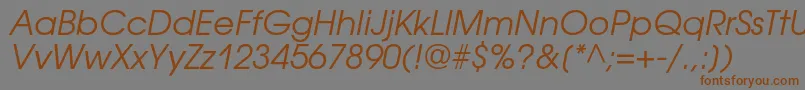 AvantgardegothiccItalic Font – Brown Fonts on Gray Background