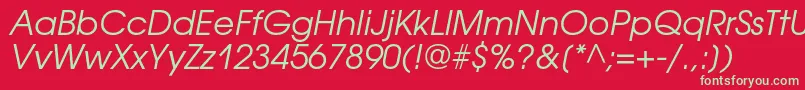 AvantgardegothiccItalic Font – Green Fonts on Red Background