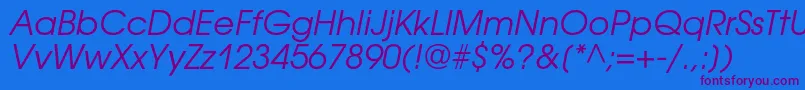 AvantgardegothiccItalic Font – Purple Fonts on Blue Background