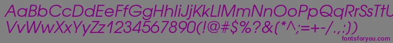 AvantgardegothiccItalic Font – Purple Fonts on Gray Background